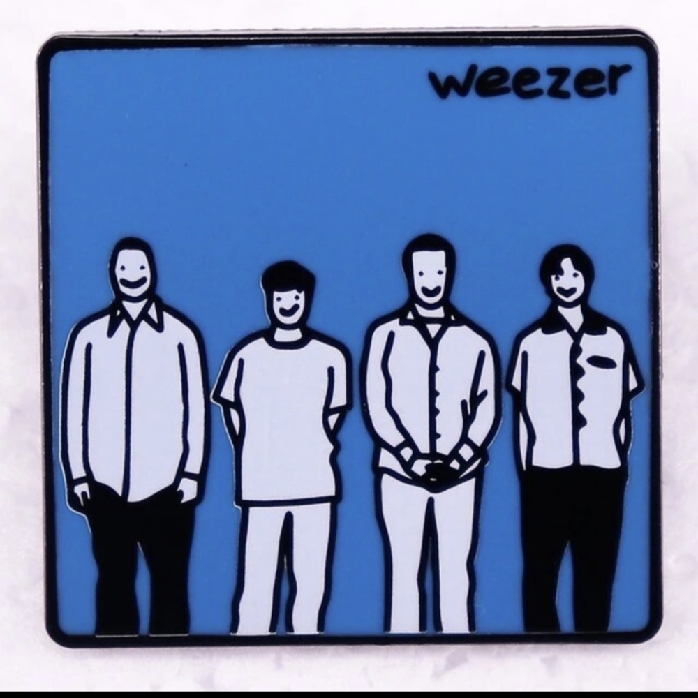 Weezer Blue Album hat pin, Weezer enamel pin